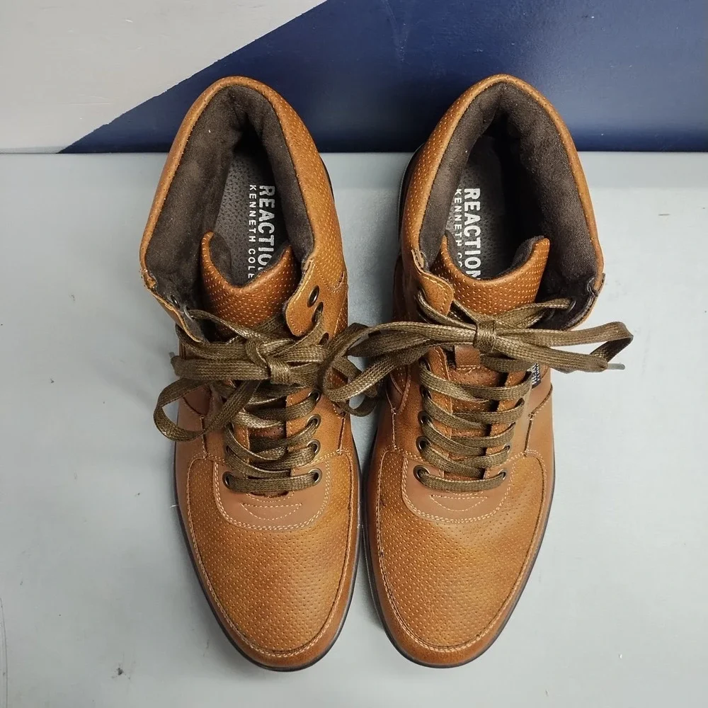 Kenneth Cole Reaction Highest Crown Sneakers Mens Size 10M Brown Mid Top Lace Up